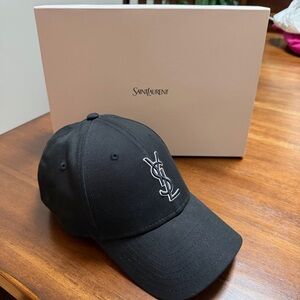 Saint Laurent Black Logo Cap